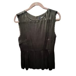 Madewell Shirt Blouse Size M‎ Black Scalloped